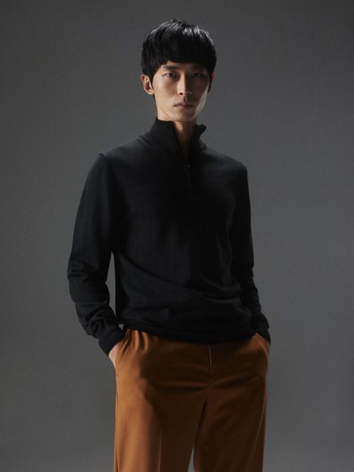 J.Lindeberg Kiyan Quarter Zip Sweater Black