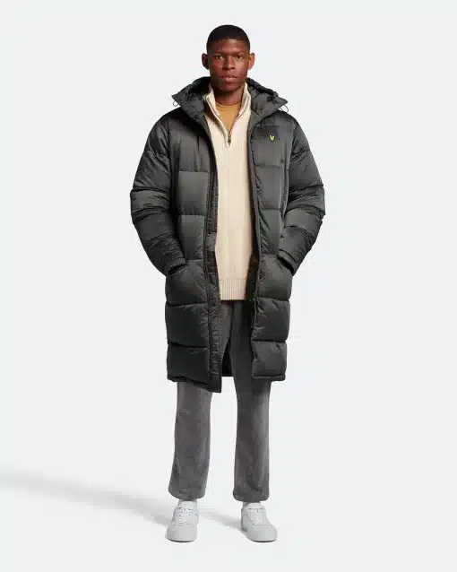 Lyle & Scott long Line wadded Coat Gunmetal