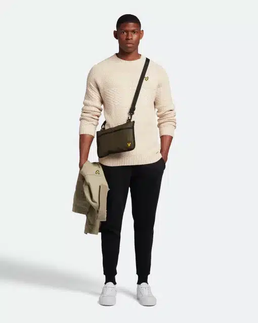 Lyle & Scott Horizontal Textured Stitch Jumper Taupe