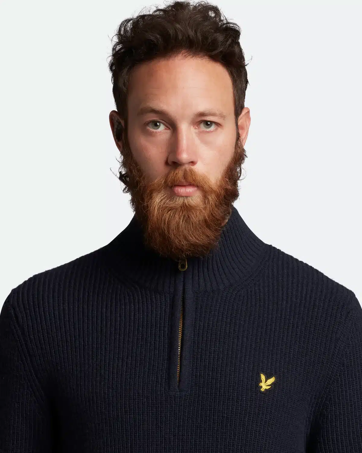 Buy Lyle Scott Ribbed Quarter Zip Jumper Dark Navy Scandinavian Fashion Store