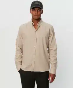 Les Deux Desert Reg Shirt Dark Sand Melange