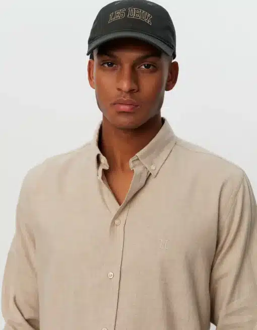Les Deux Desert Reg Shirt Dark Sand Melange