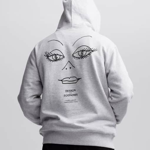 Makia Face Hooded Sweatshirt Light Grey