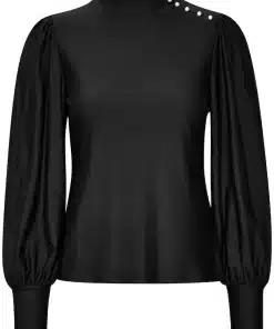 Gestuz Rifagz Button Puff Blouse Black