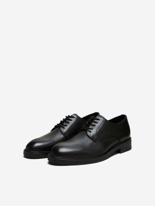 Selected Homme Blake Leather Derby Shoes Black