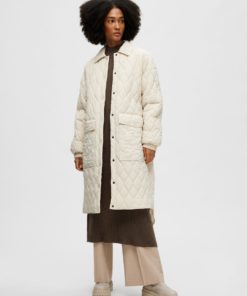 Selected Femme Mia Quilted Coat Sandshell