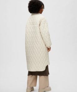 Selected Femme Mia Quilted Coat Sandshell