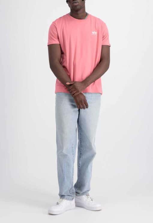 Alpha Industries Basic T Small Logo Coral Red