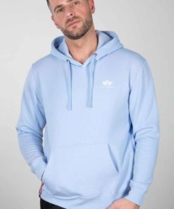 Alpha Industries Basic Small Logo Hoodie Light Blue