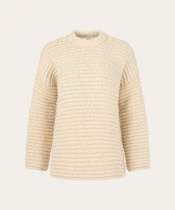 Knowledge Cotton Apparel Oversized Long Sleeved Knit Buttercream