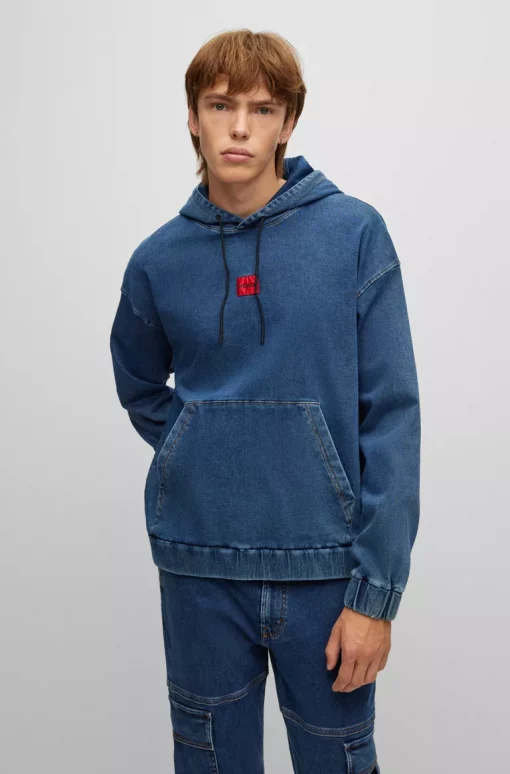 Hugo Denim Hoodie Blue