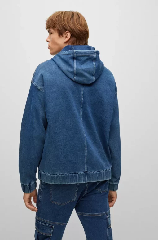 Hugo Denim Hoodie Blue
