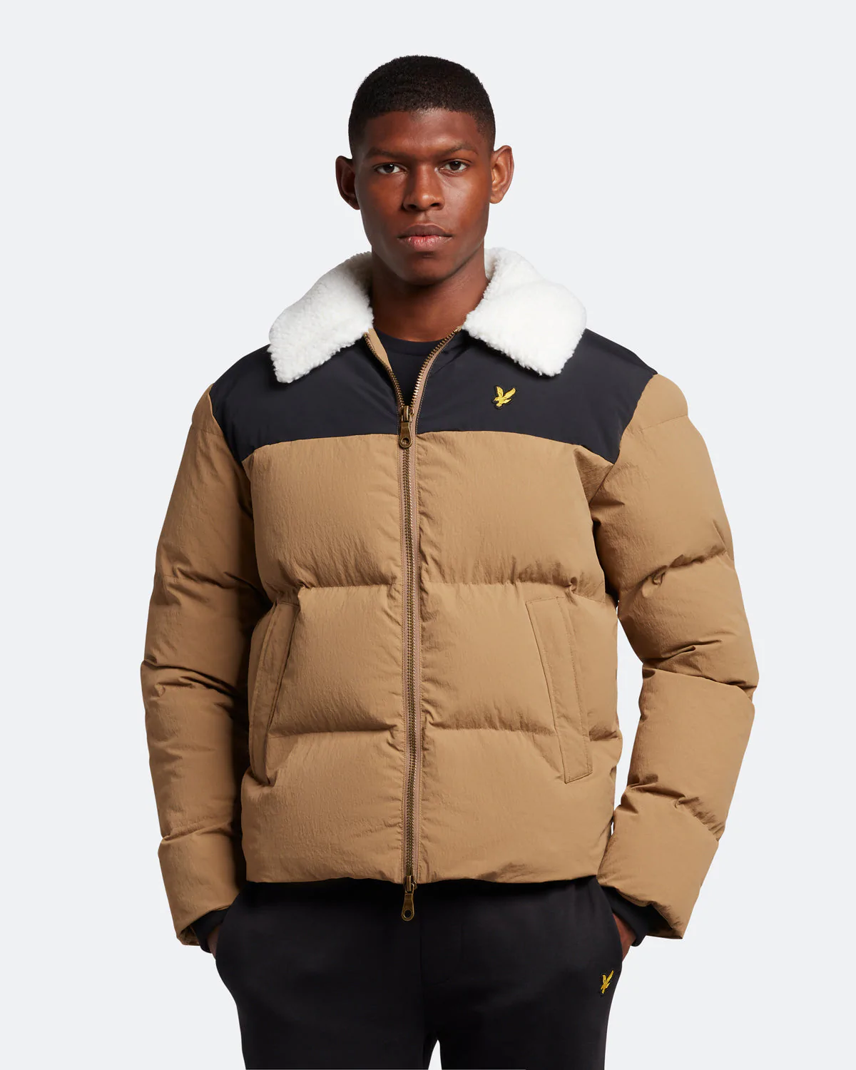 Buy Lyle Scott Borg Collar Puffer Jacket Camel Bronze Scandinavian Fashion Store