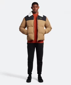 Lyle & Scott Borg Collar Puffer Jacket Camel Bronze