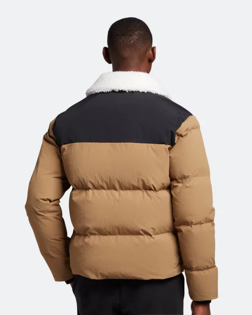 Lyle & Scott Borg Collar Puffer Jacket Camel Bronze