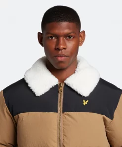 Lyle & Scott Borg Collar Puffer Jacket Camel Bronze