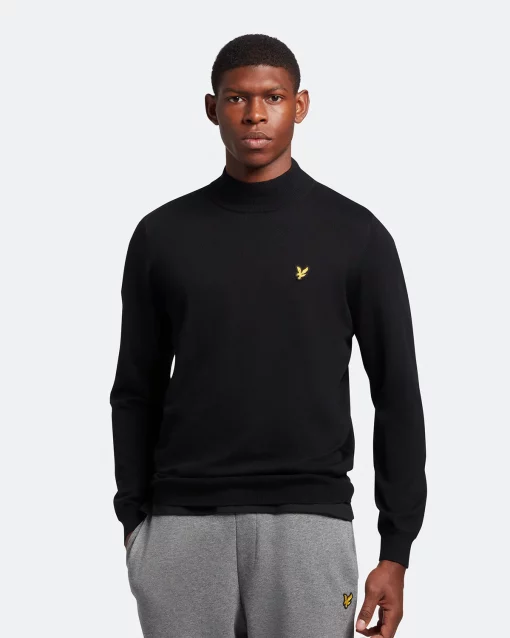 Lyle & Scott Roll Neck Merino Jumper Jet Black