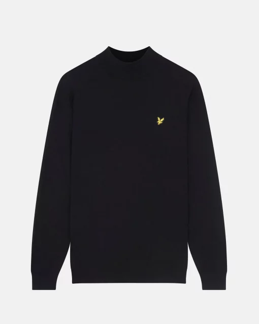 Lyle & Scott Roll Neck Merino Jumper Jet Black