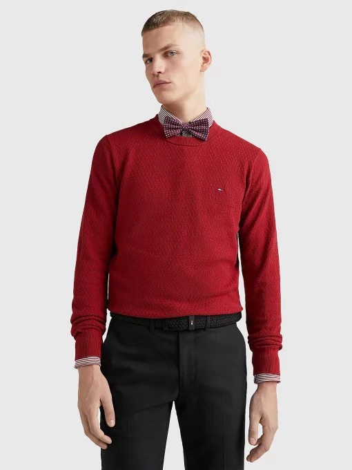 Tommy Hilfiger Cross Structure Crew Neck Regatta Red
