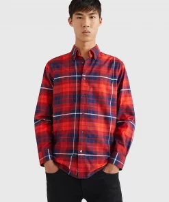 Tommy Hilfiger Oxford Blackwatch Shirt Regatta Red / Hot Heat / Multi