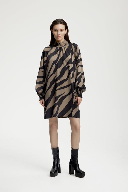 Gestuz Bothildegz Short Dress Maxi Zebra Black/Walnut