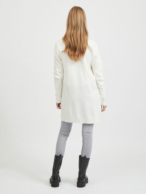 Vila Ril Long Knit Cardigan White Alyssum