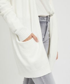 Vila Ril Long Knit Cardigan White Alyssum
