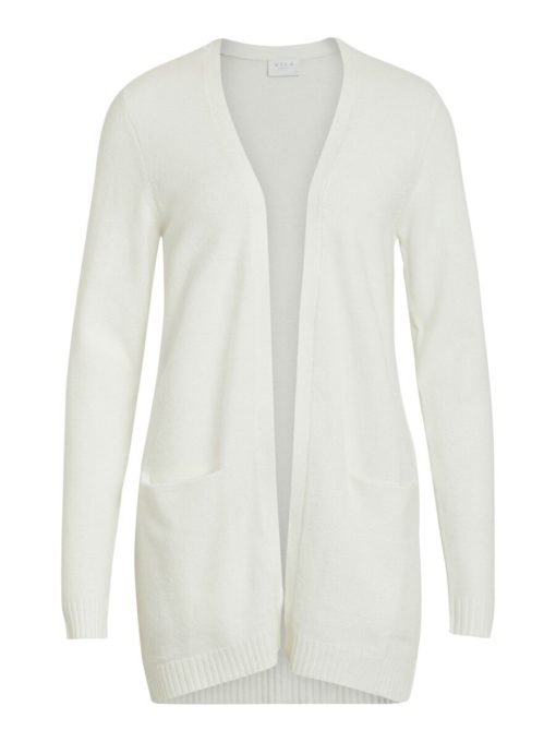 Vila Ril Long Knit Cardigan White Alyssum