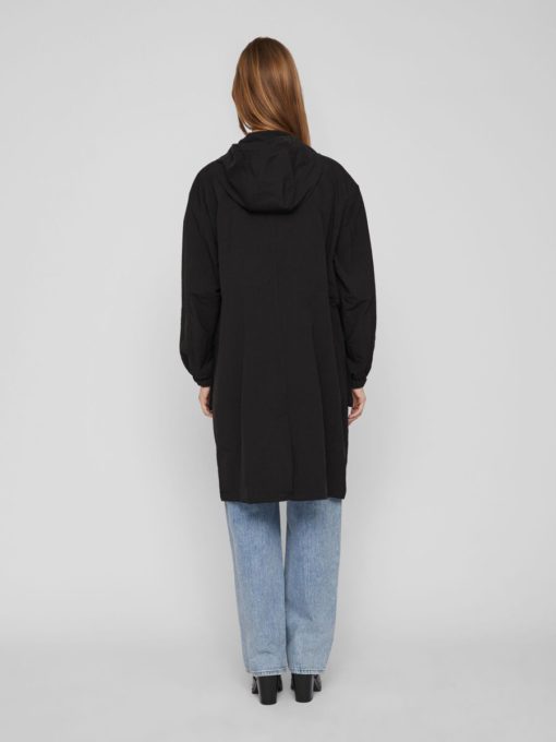 Vila Siliana Long Parka Jacket Black