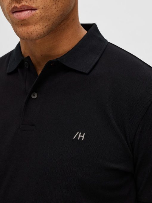 Selected Homme Dante SS Polo Black