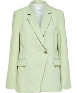 Selected Femme Doah Asymmetric Blazer Celadon Green
