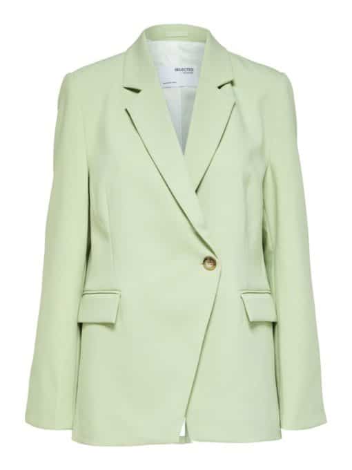 Selected Femme Doah Asymmetric Blazer Celadon Green