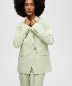 Selected Femme Doah Asymmetric Blazer Celadon Green