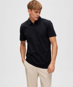 Selected Homme Hector Merc Polo Shirt Black