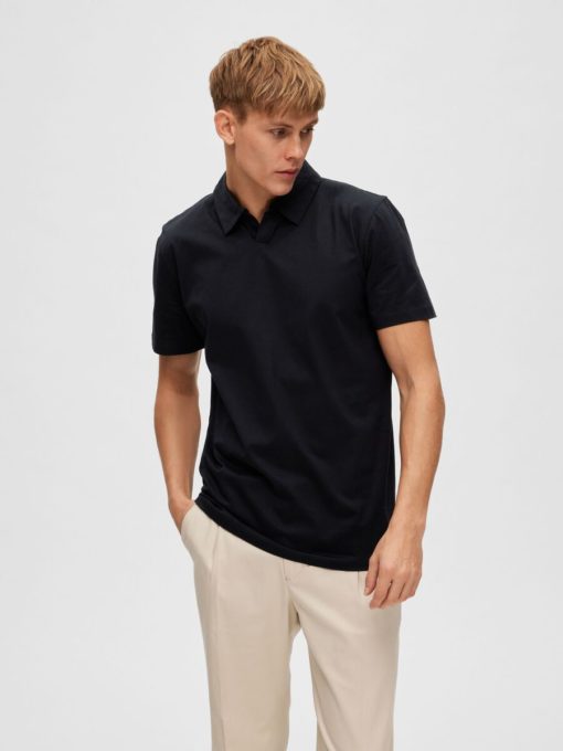 Selected Homme Hector Merc Polo Shirt Black