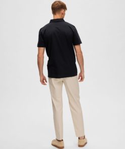 Selected Homme Hector Merc Polo Shirt Black