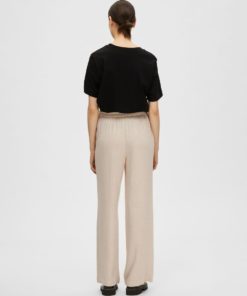 Selected Femme Viva-Gulia Linen Pants Sandshell