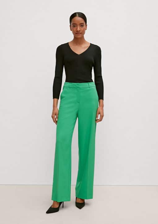 Comma, Wide Leg Trousers Green