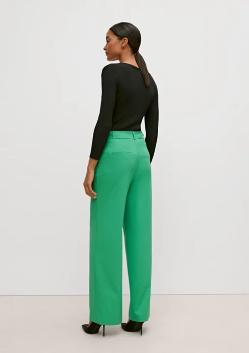 Comma, Wide Leg Trousers Green
