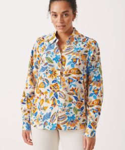 Part Two Sabila Shirt Blue Craft Flower