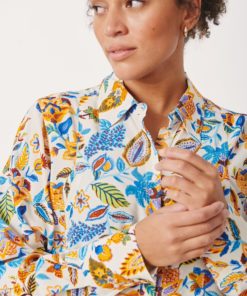 Part Two Sabila Shirt Blue Craft Flower