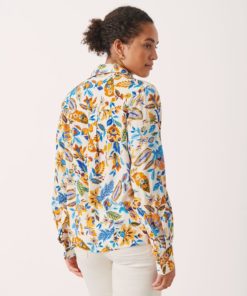 Part Two Sabila Shirt Blue Craft Flower