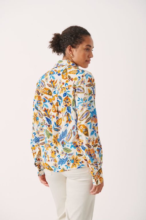 Part Two Sabila Shirt Blue Craft Flower