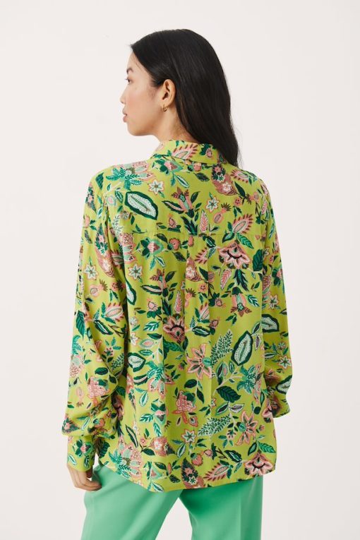 Part Two Sabila Shirt Green Oasis Craft Flower
