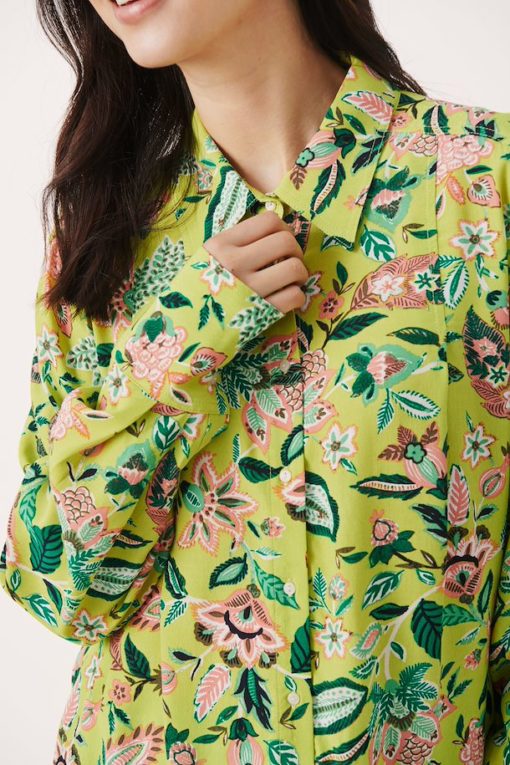 Part Two Sabila Shirt Green Oasis Craft Flower