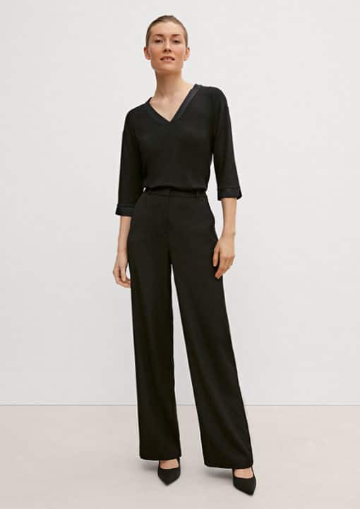 Comma, Wide Leg Trousers Black