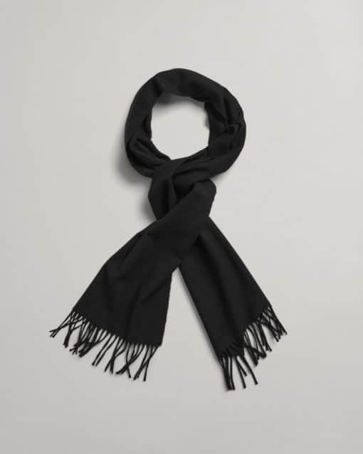 Gant Solid Wool Scarf Black