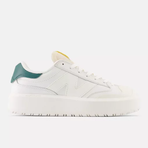 New Balance CT302  White With Vintage Teal And Maize
