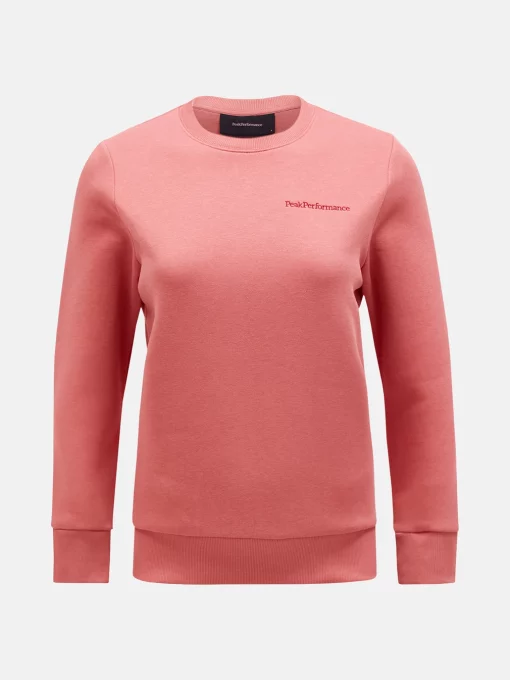 Peak Performance Original Small Logo Crew Women Trek Pink