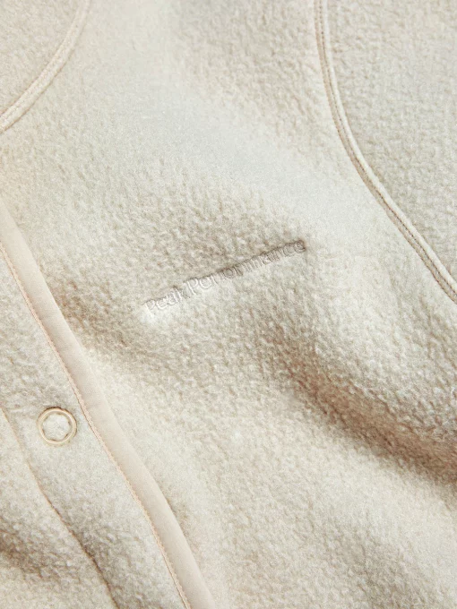 Peak Performance Fleece Snap Cardigan Women Sand Fog